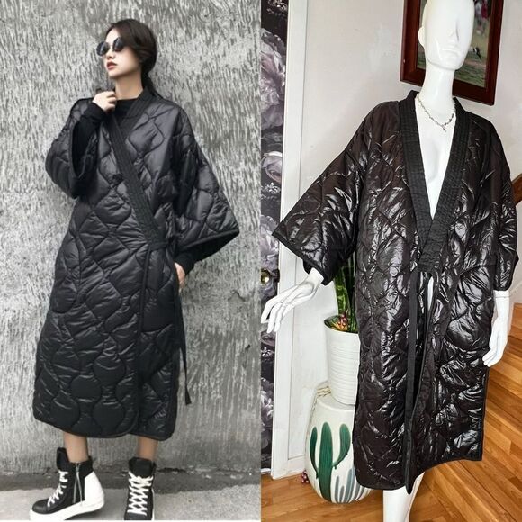 INTENTIONALLY BLANK OFTEN PUFFER KIMONO ROBEGENDER NEUTRAL